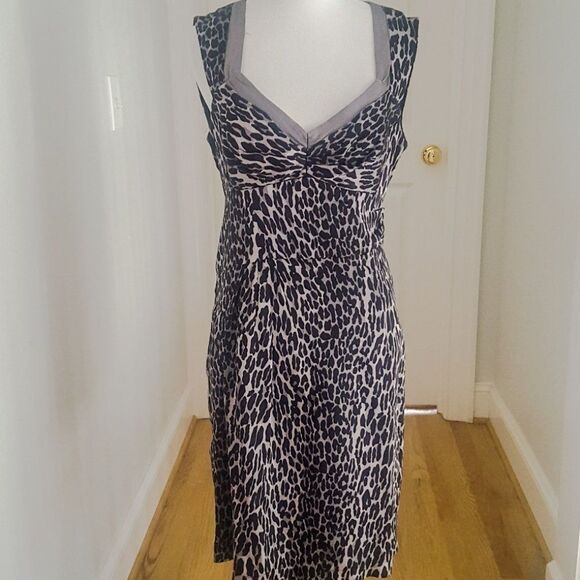 NANETTE LEPORE “EverMore” Leopard Print Silk Dress - Picture 1 of 2
